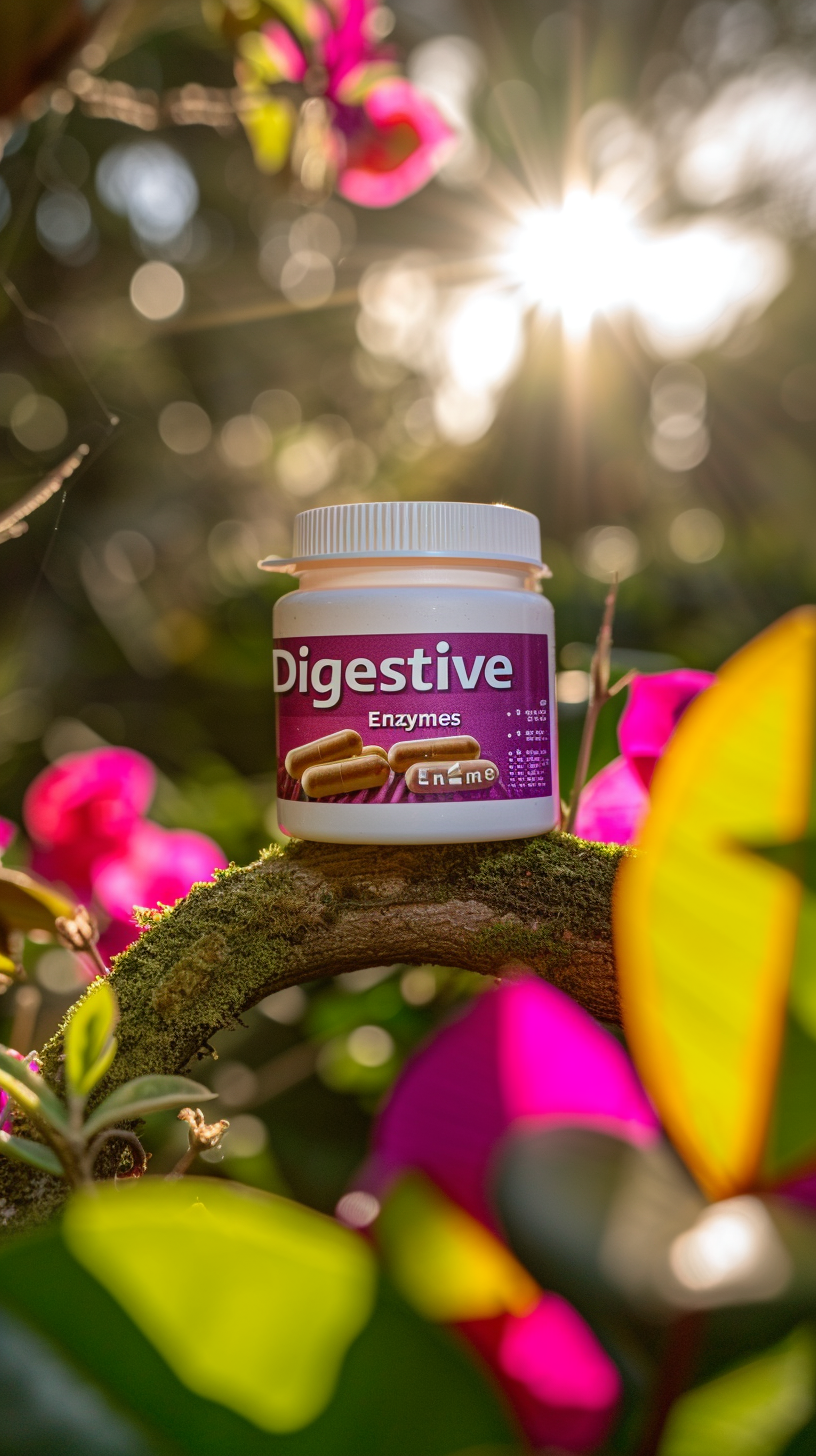 Digestive Enzymes Container in Nature