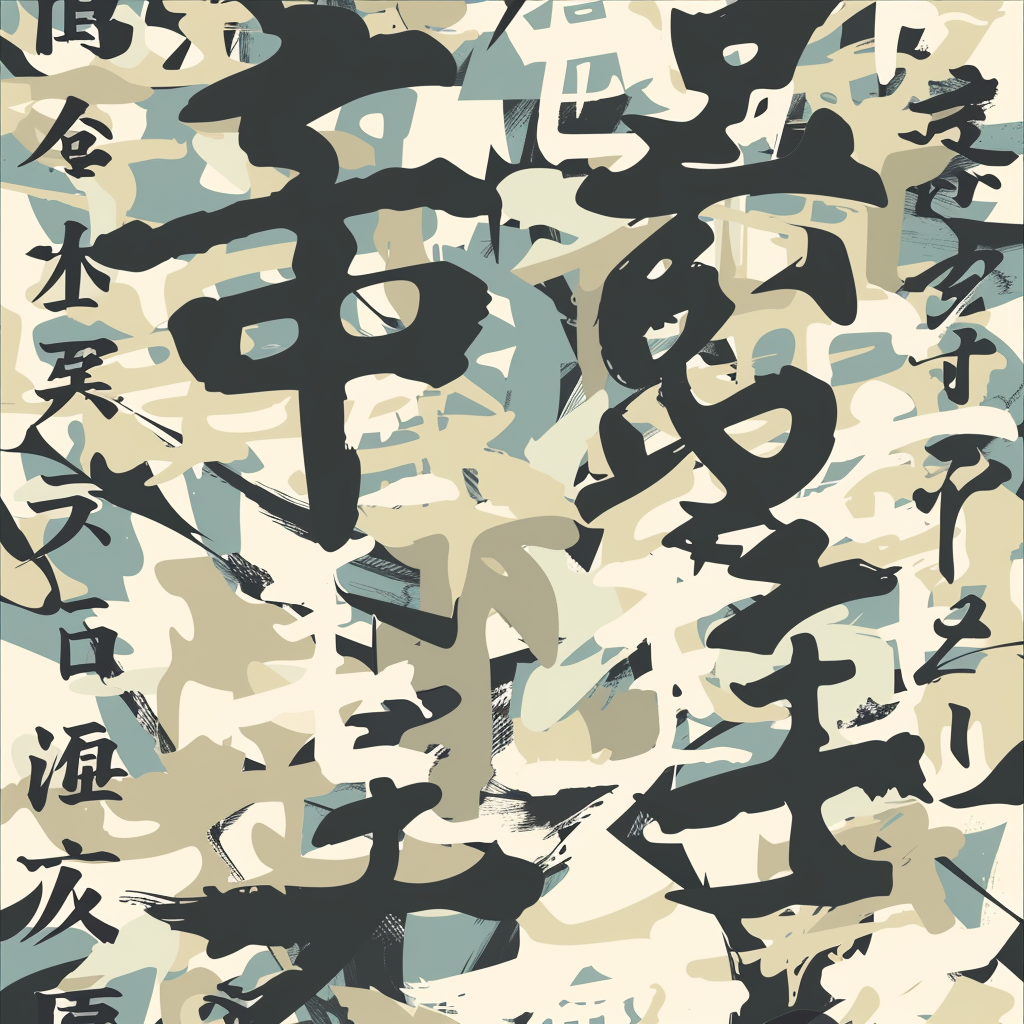 Japanese Kanji Graphic Design Camouflage