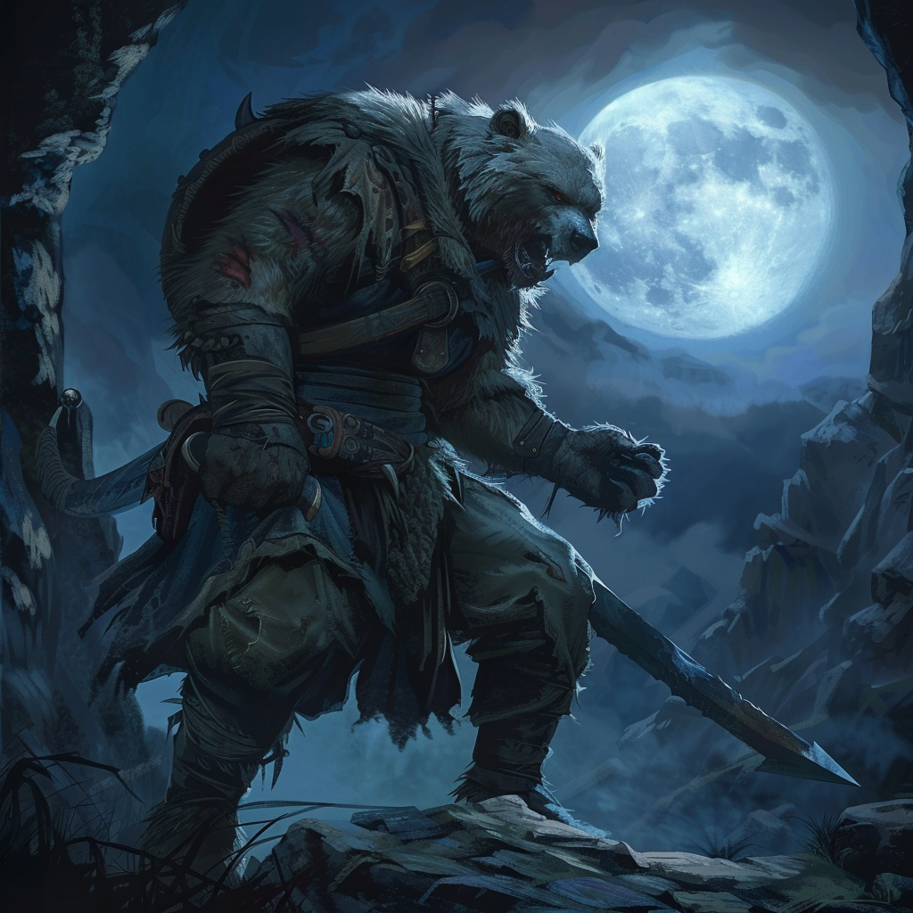 Bugbear assassin in digital D&D art