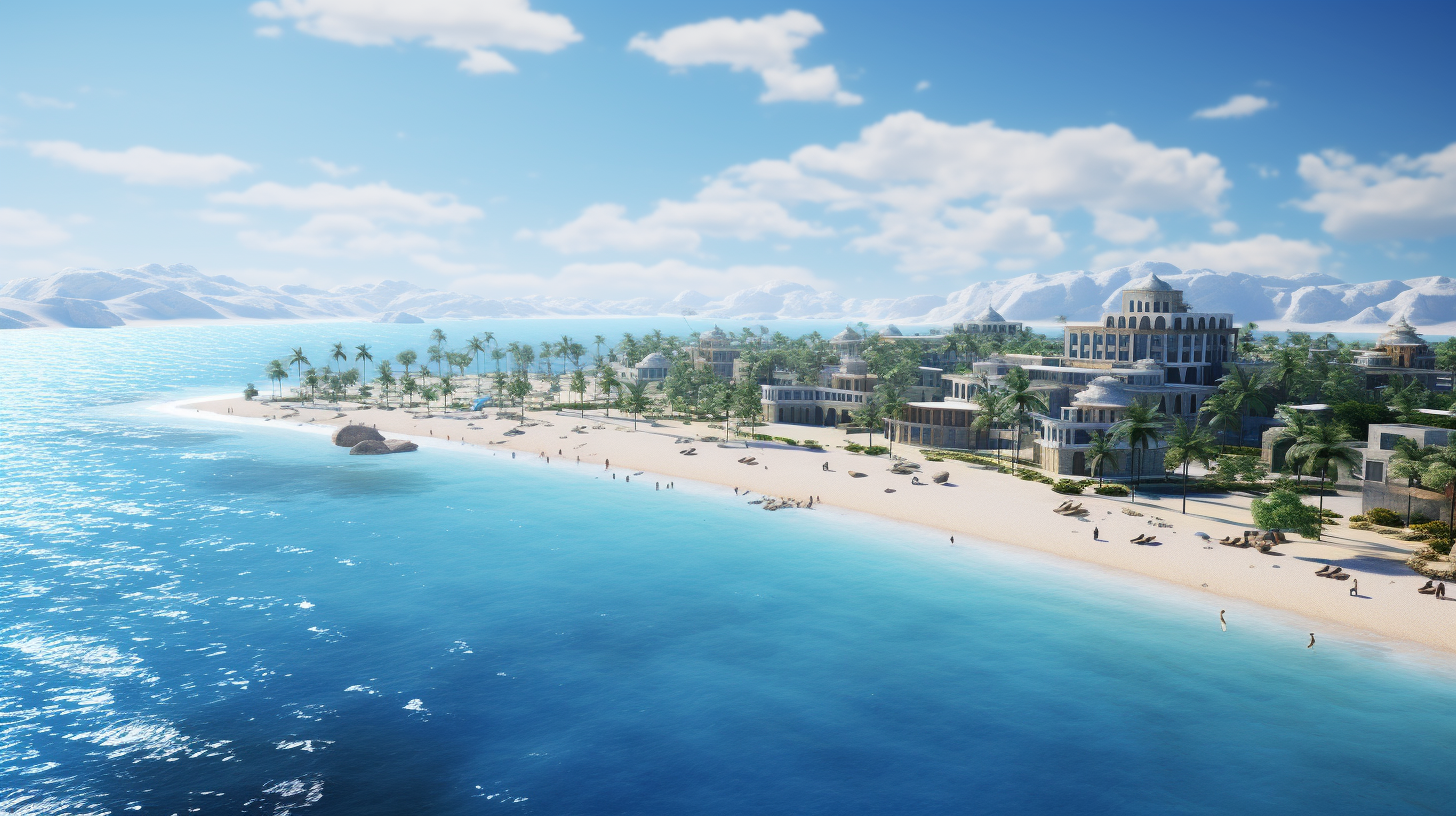 Photorealistic image of coastal development projects