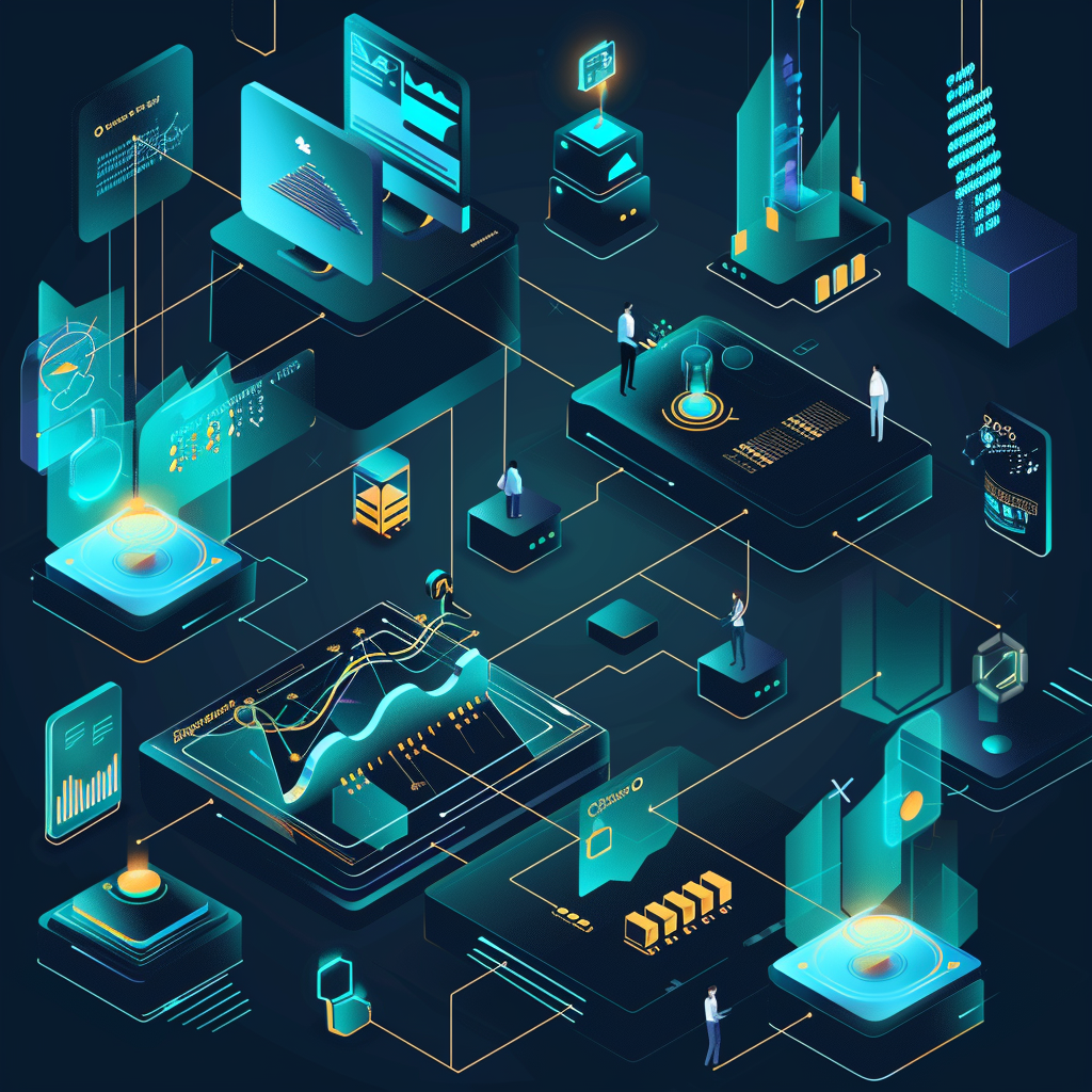 Cyberpunk digital partnership infographic design