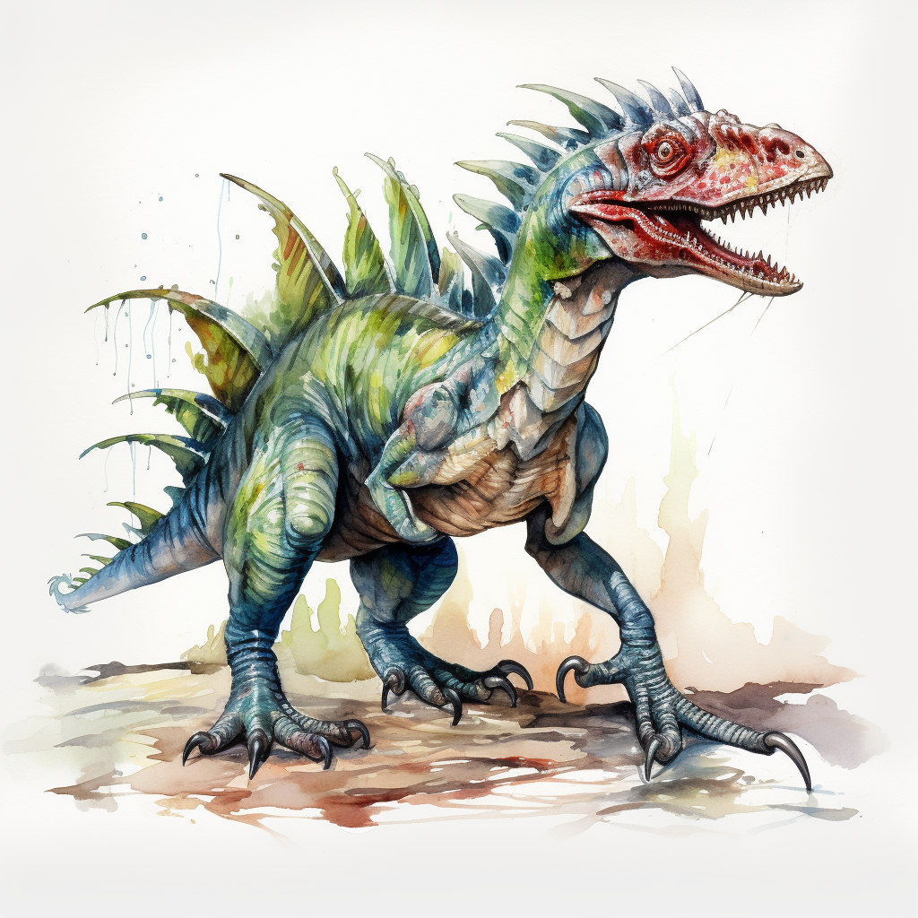 Dilophosaurus Dinosaur on White Background