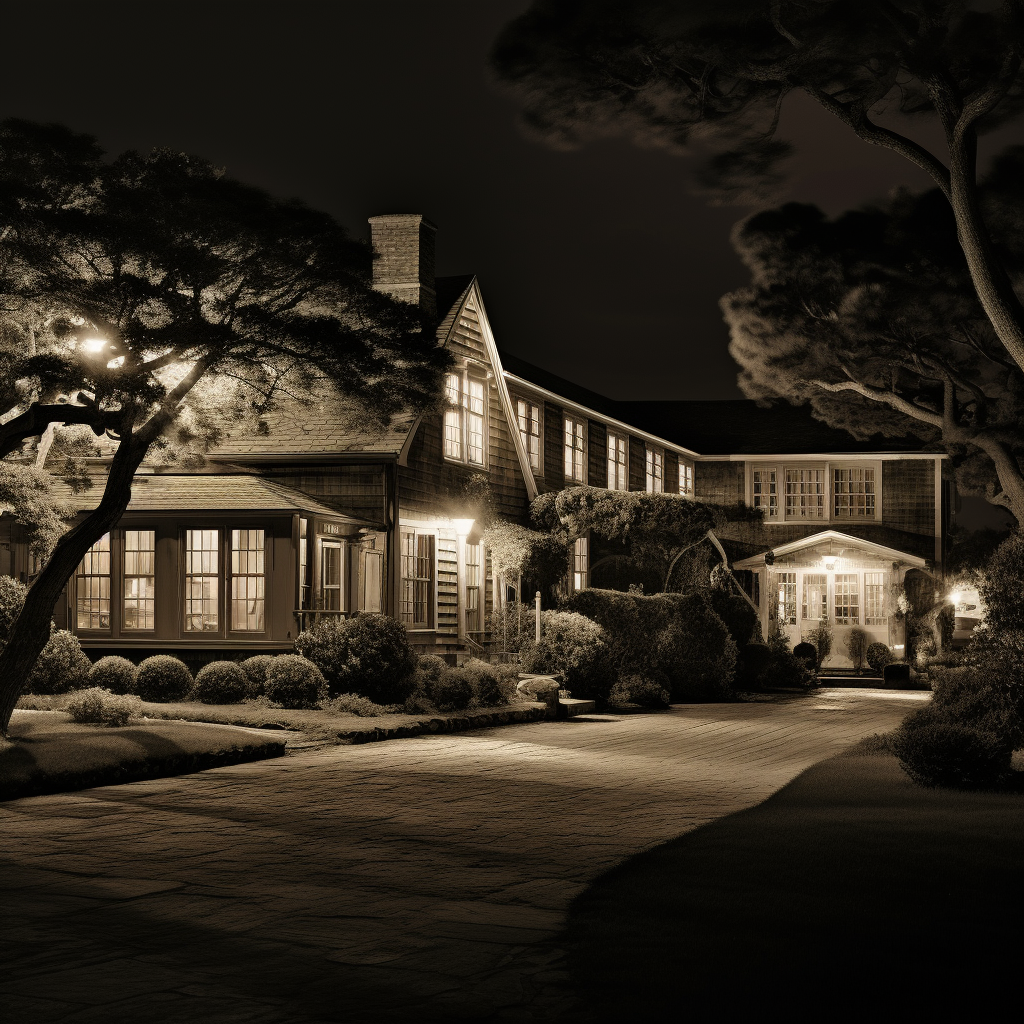 Vintage speakeasy ambiance with wide lawn