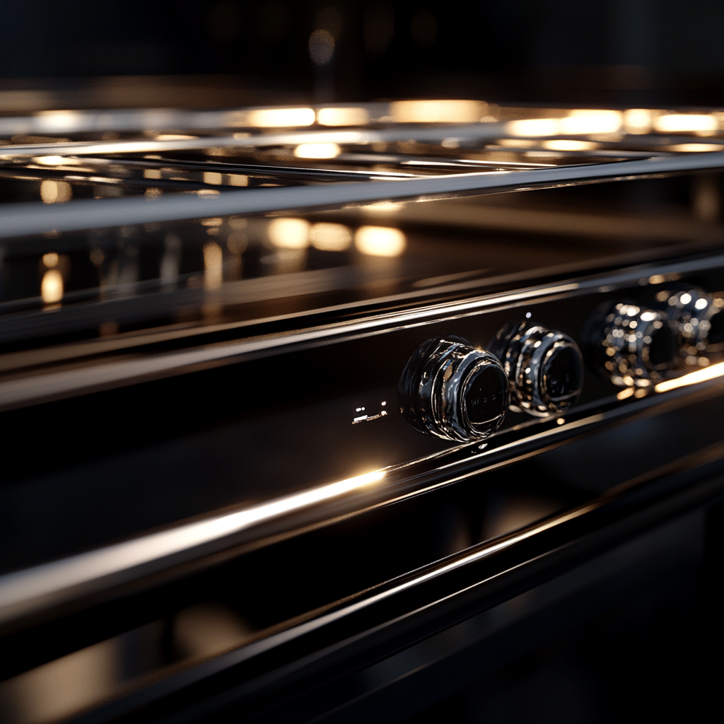 Detailed single wall oven closeup