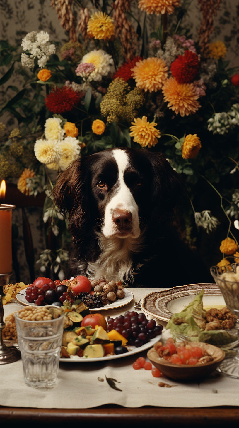 Gorgeous Fall Floral Arrangement with Black Labrador