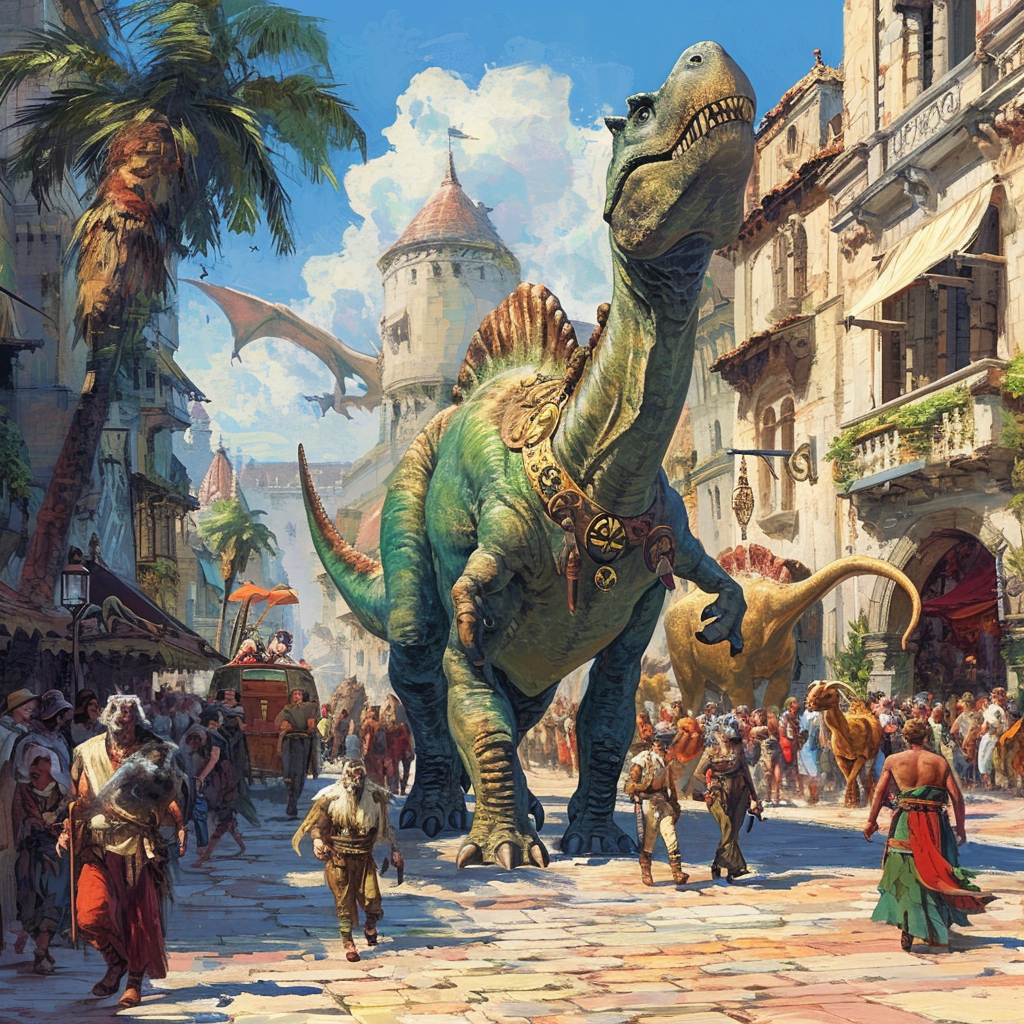 Dinosaur Parade in Dinotopia Town