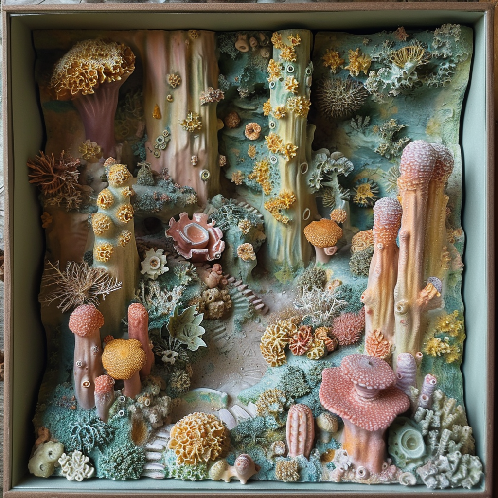 Bacterial and Fungal Colonies Diorama Landscape Box