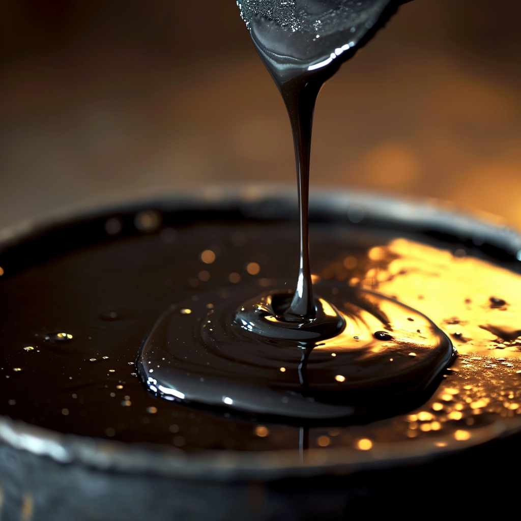 Black crude oil dripping from dirty barrel