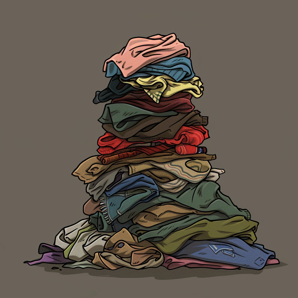 Cartoon dirty clothes pile