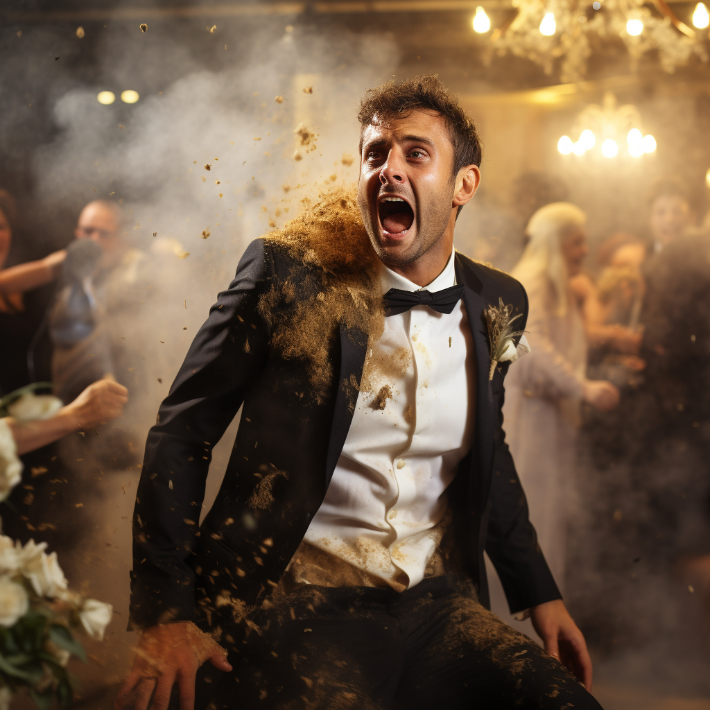 Unconventional presence at luxurious wedding reception