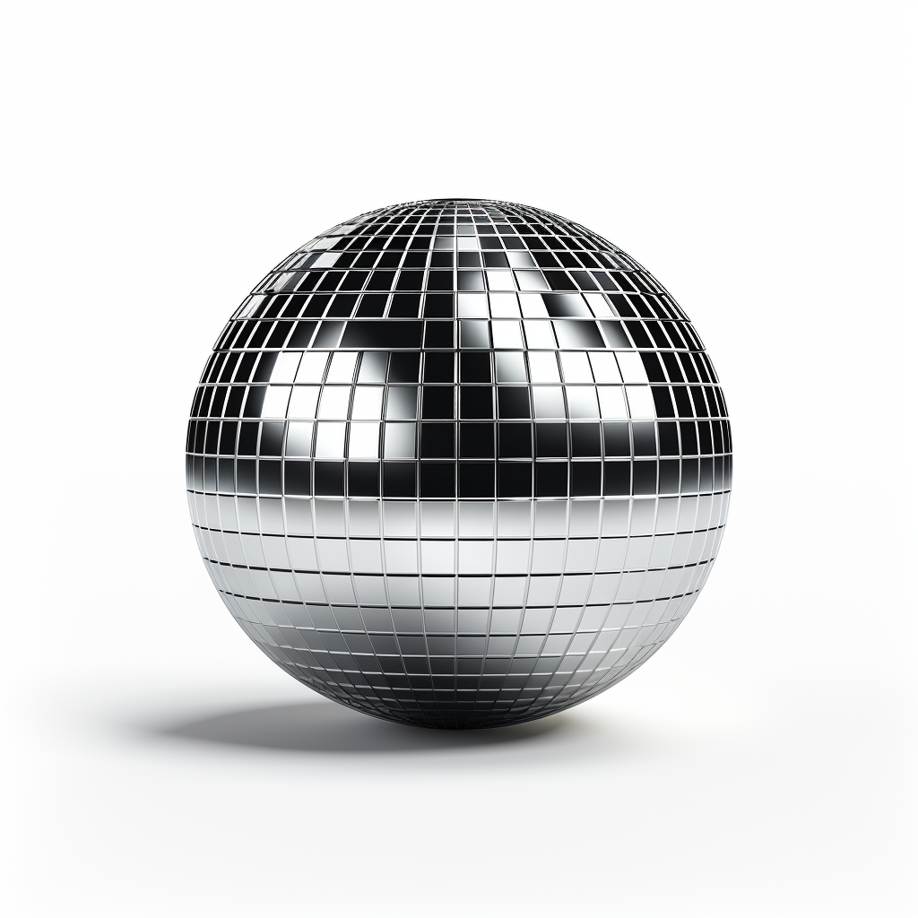 Disco ball vector black line art