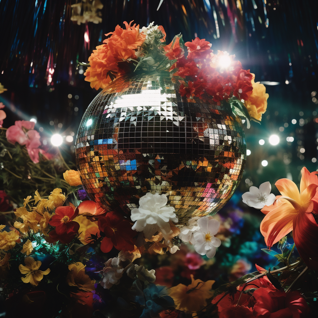 Flower Decorated Disco Ball