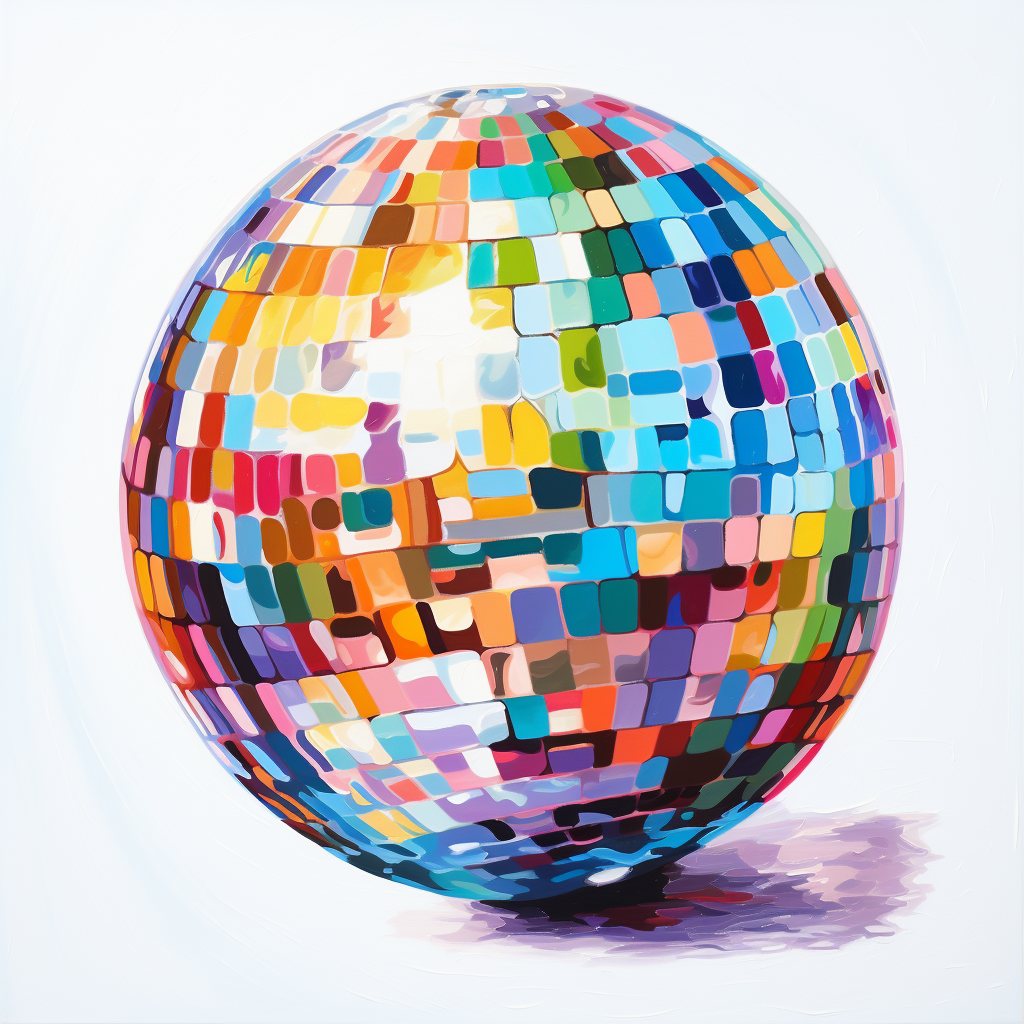 Colorful disco ball painting artwork