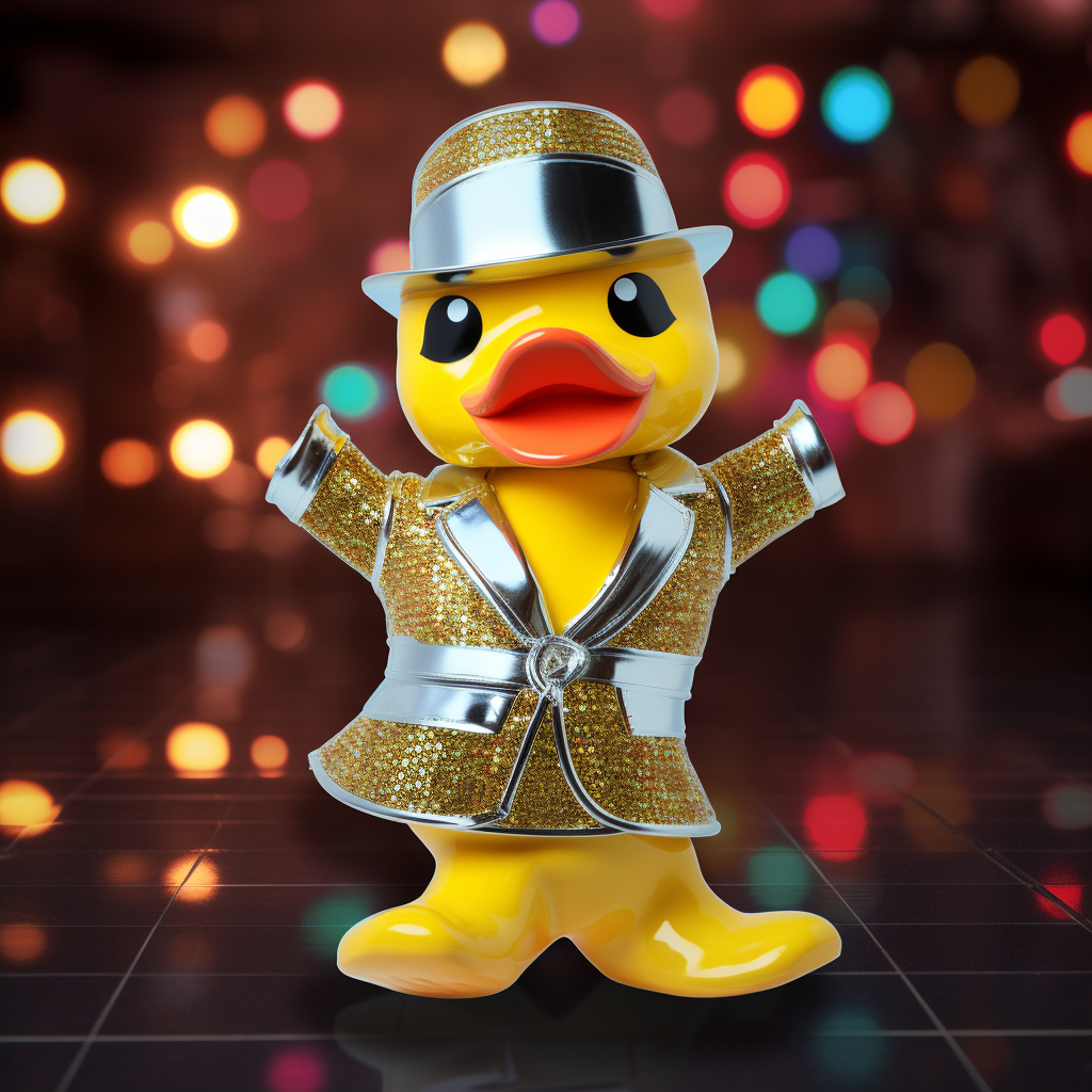 3D rubber duck disco dancer