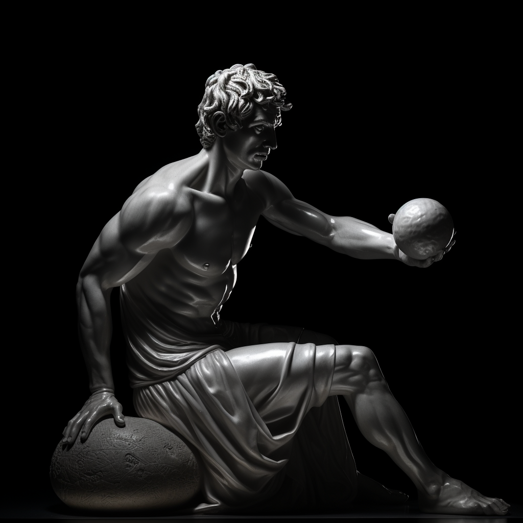 Discobolus Holding MacBook Pro