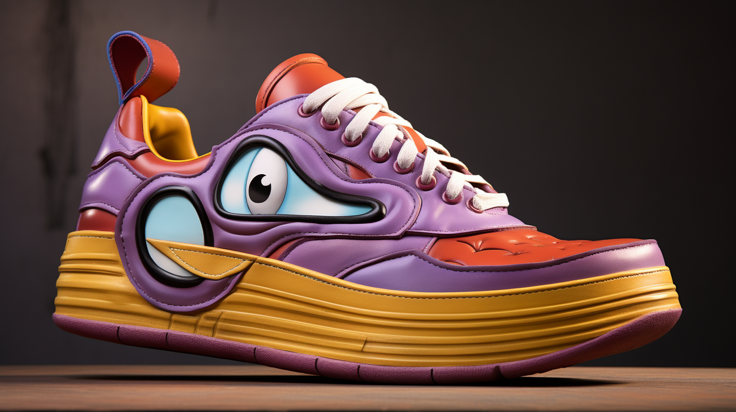 Funny Disney Cartoon Character in Shoe Shape