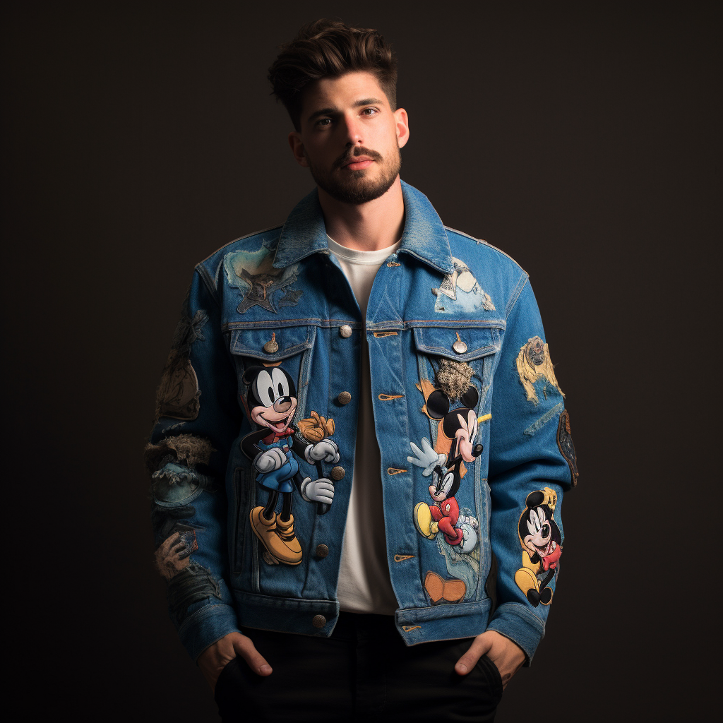 Fashionable Disney Character Jean Jacket