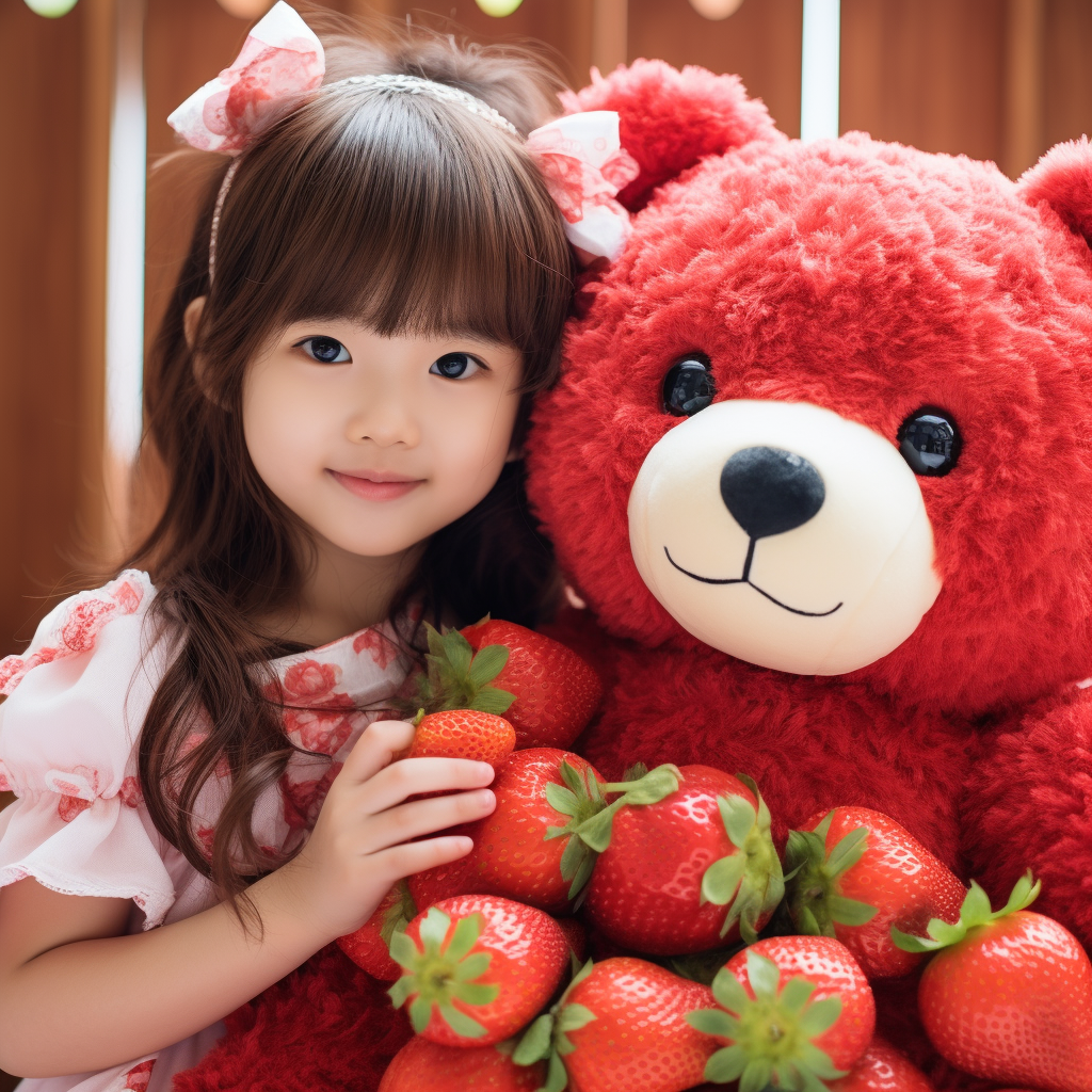 Cute Disney Strawberry Bear Style Chinese Kids