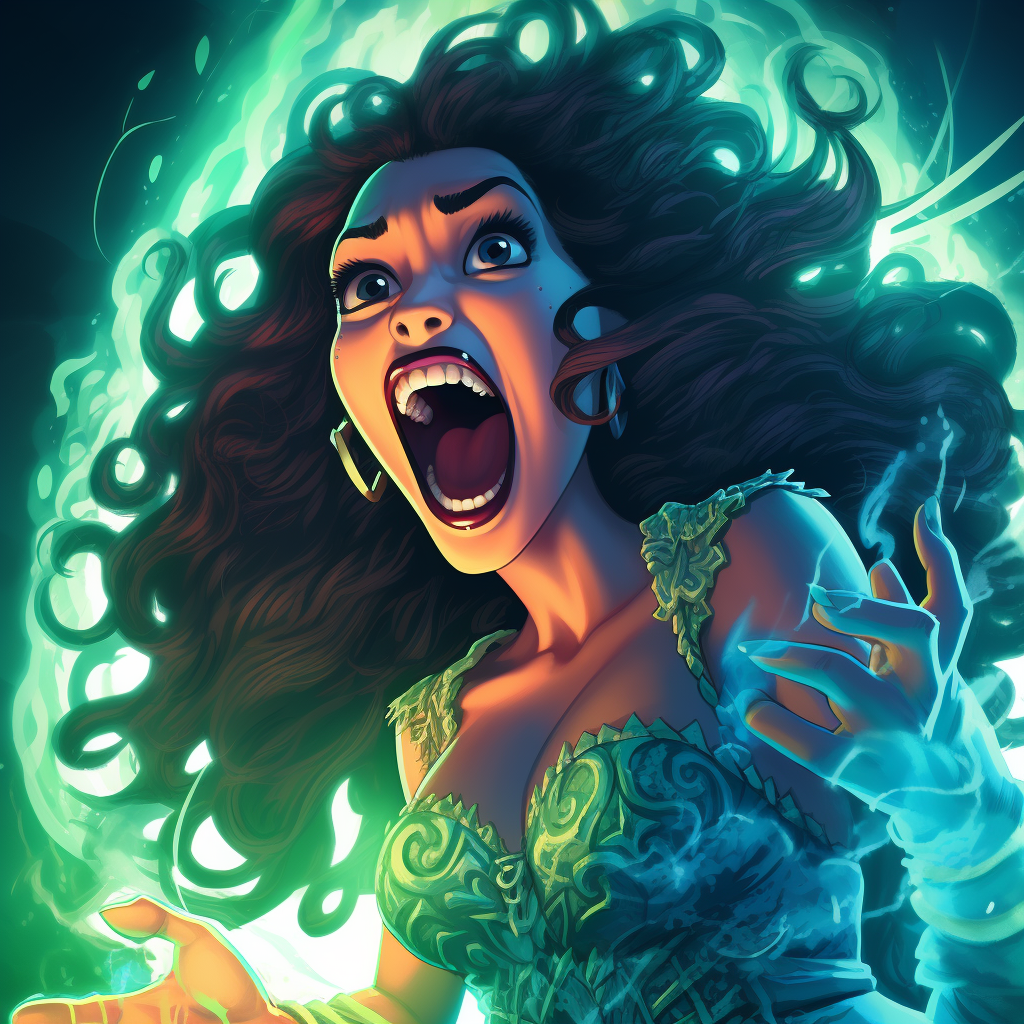 Disney Moana running from tap dancing monster