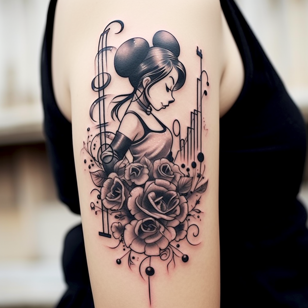 Disney music tattoo design