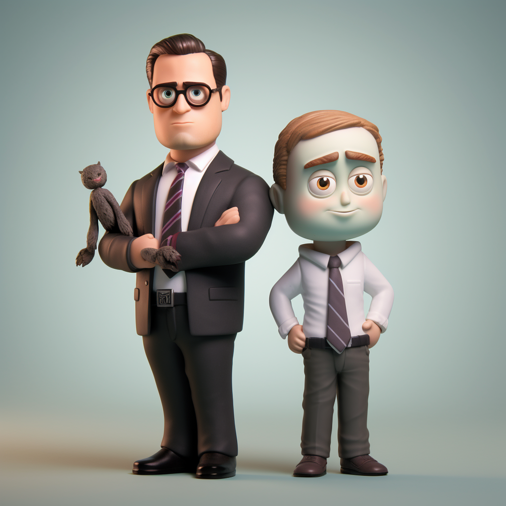 Disney Pixar version of Michael Scott and Dwight Schrute