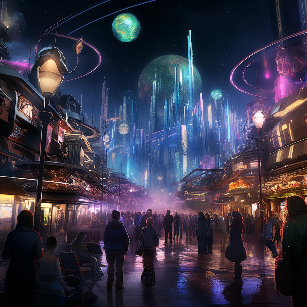 Disneyland's futuristic cyberpunk galaxy adventure