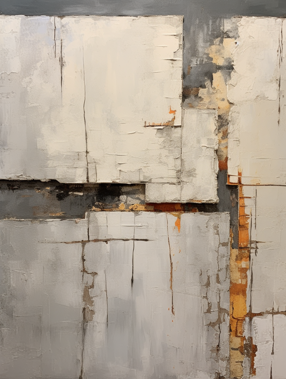 Abstract distressed concrete wall artwork