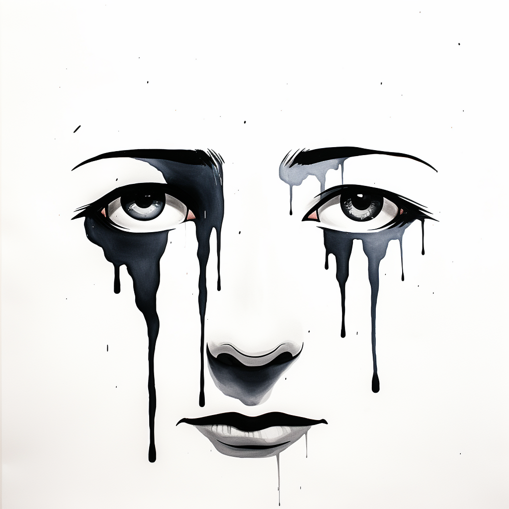 Illustration of a distressed face