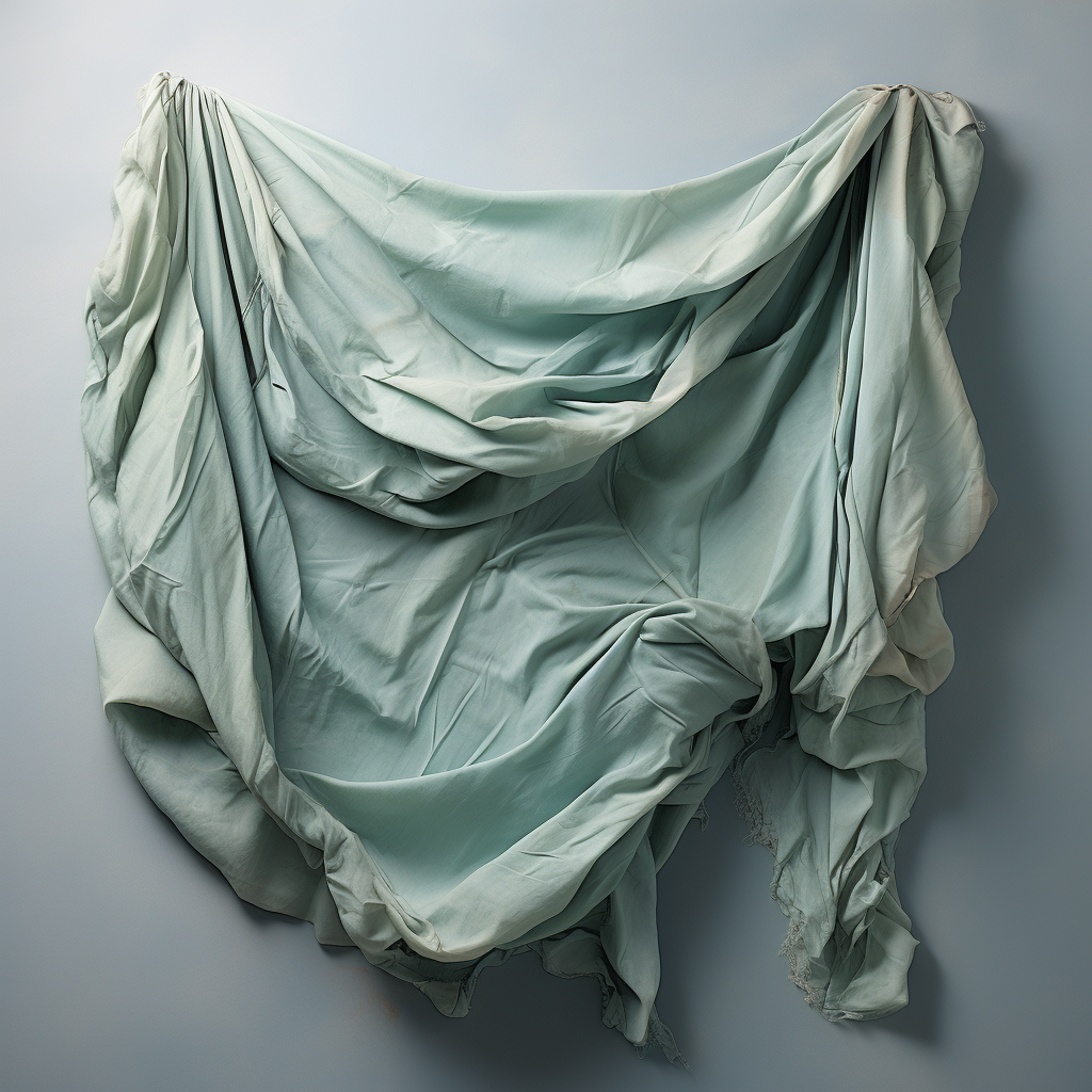 Cloth folded expressing human distress