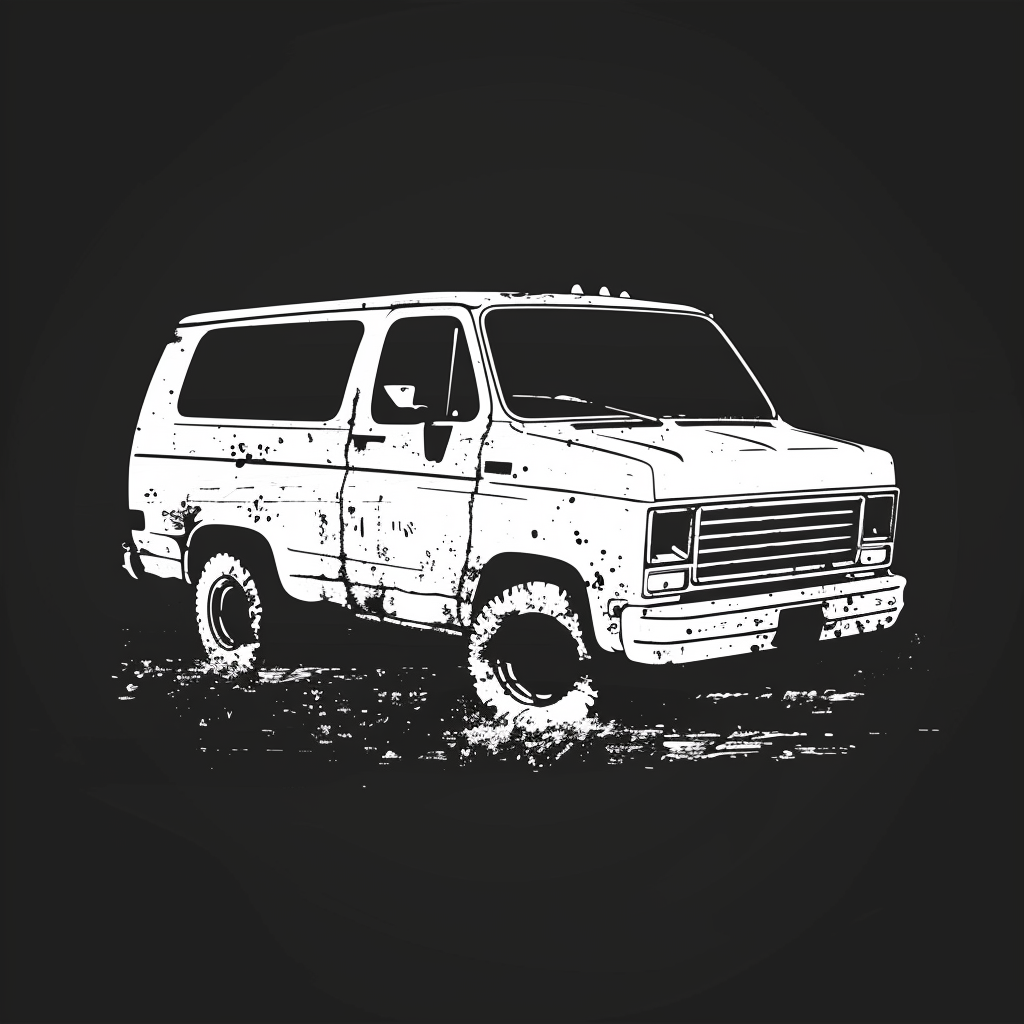 White Distressed A-Team GMC Van