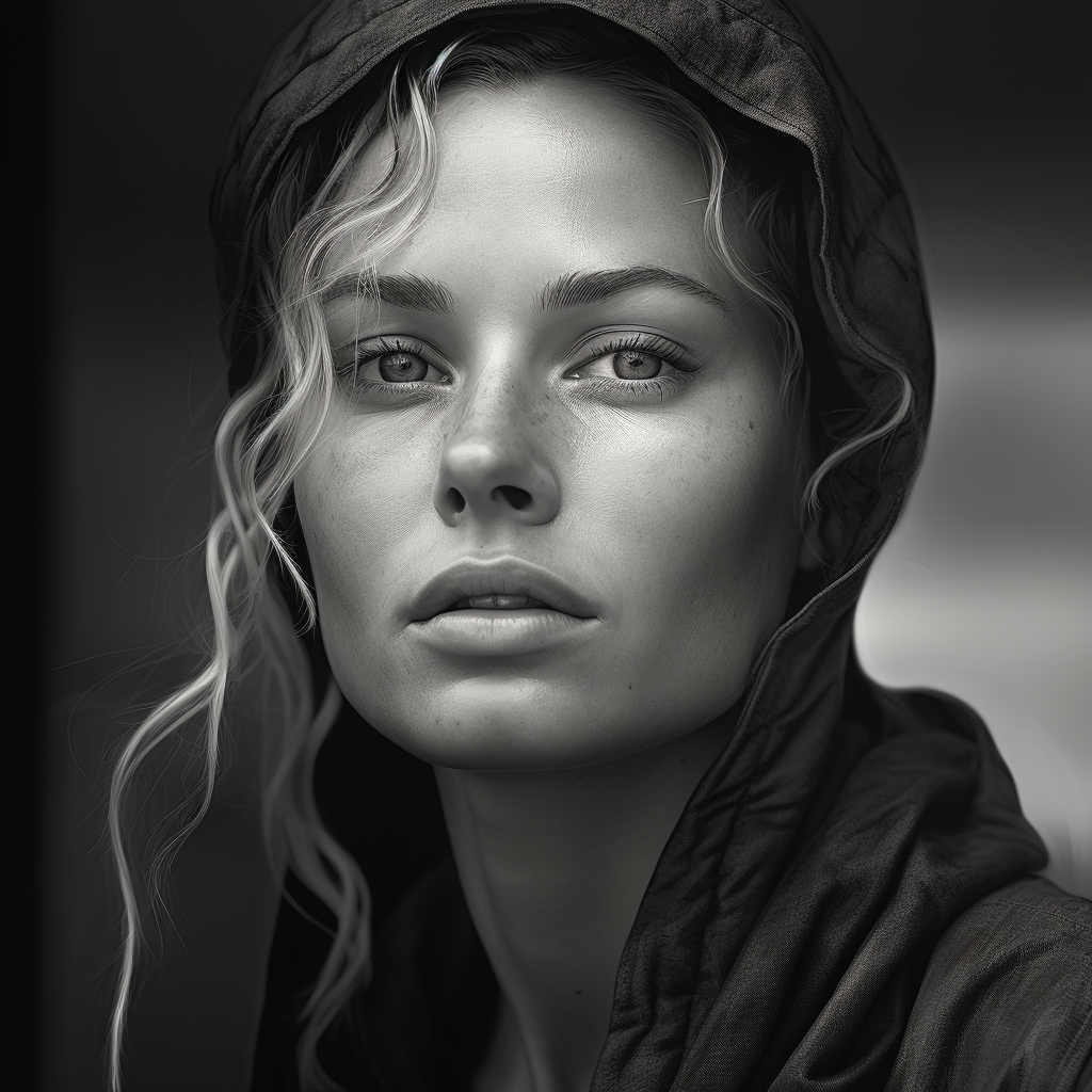 Photorealistic image of distrustful woman