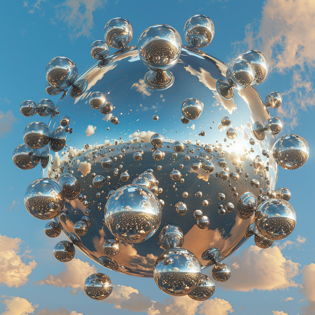 Diverse Colored Floating Spheres Structure