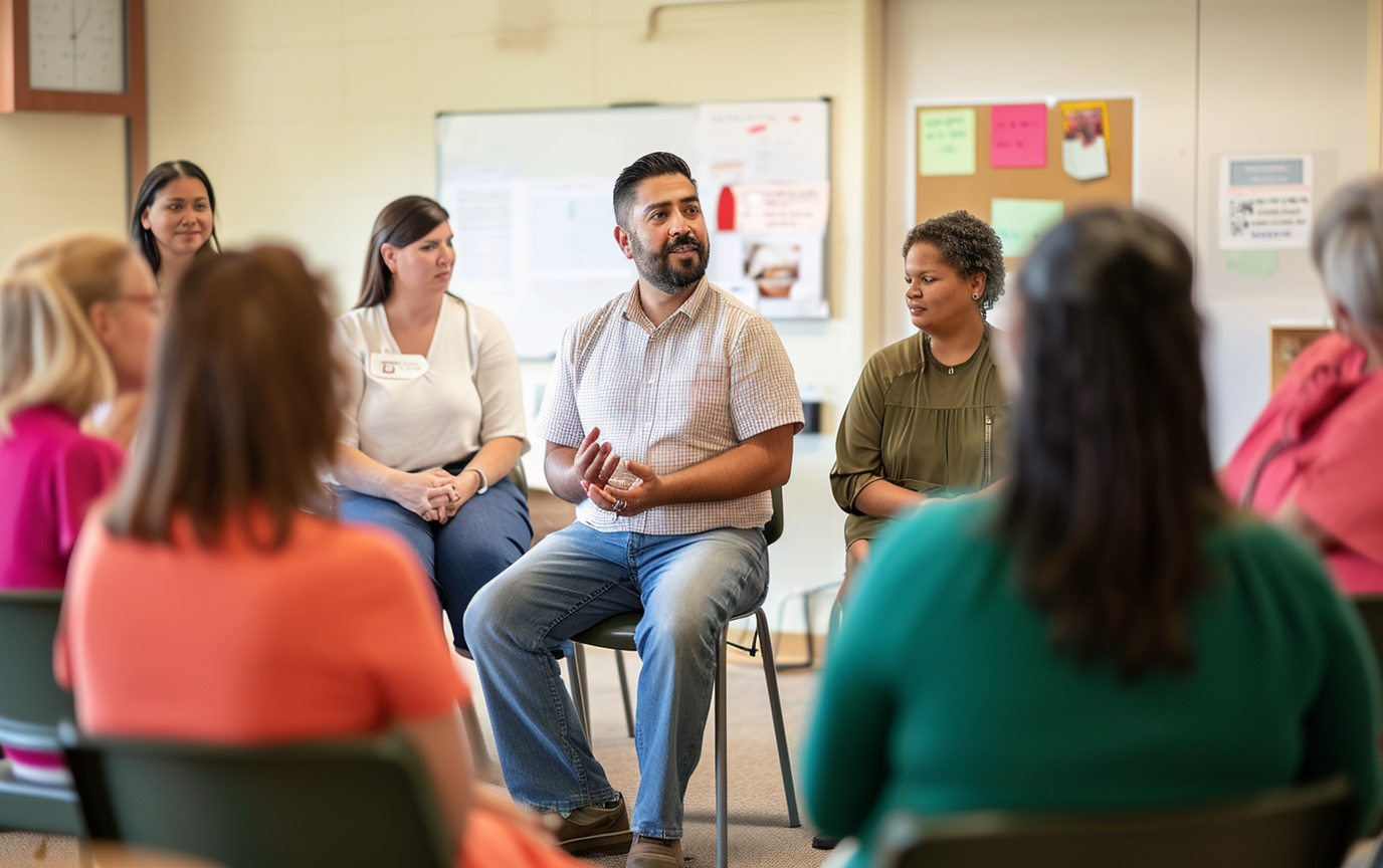 group of diverse teachers in PD session