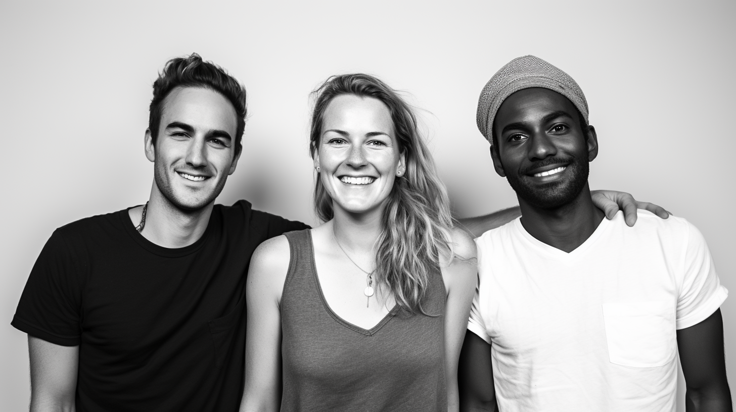 Smiling diverse startup founders team