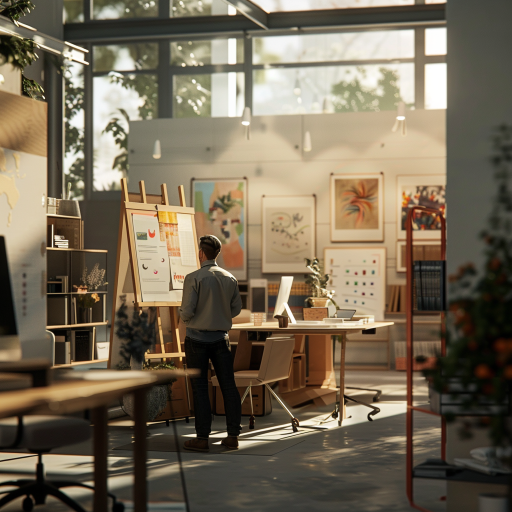 Male art workshop leader