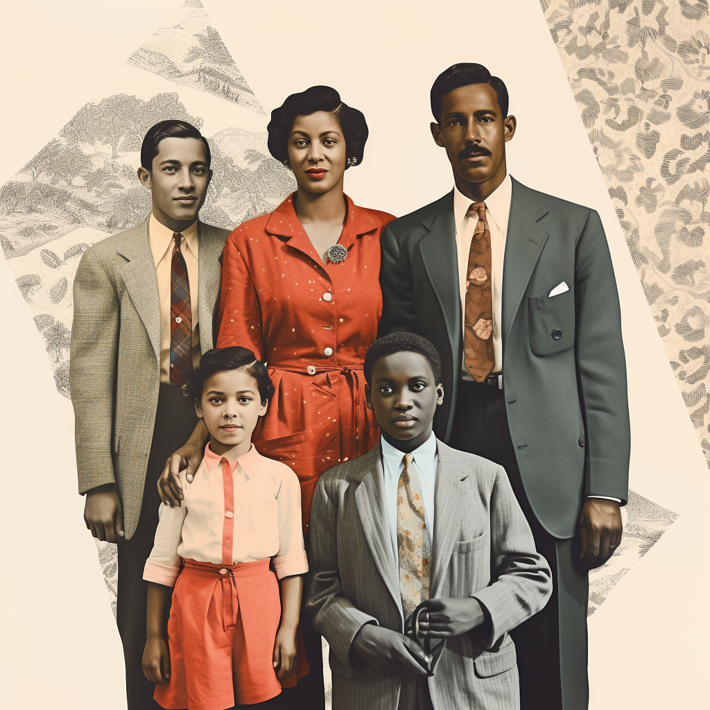 Diverse Family Cutout Collage Photo