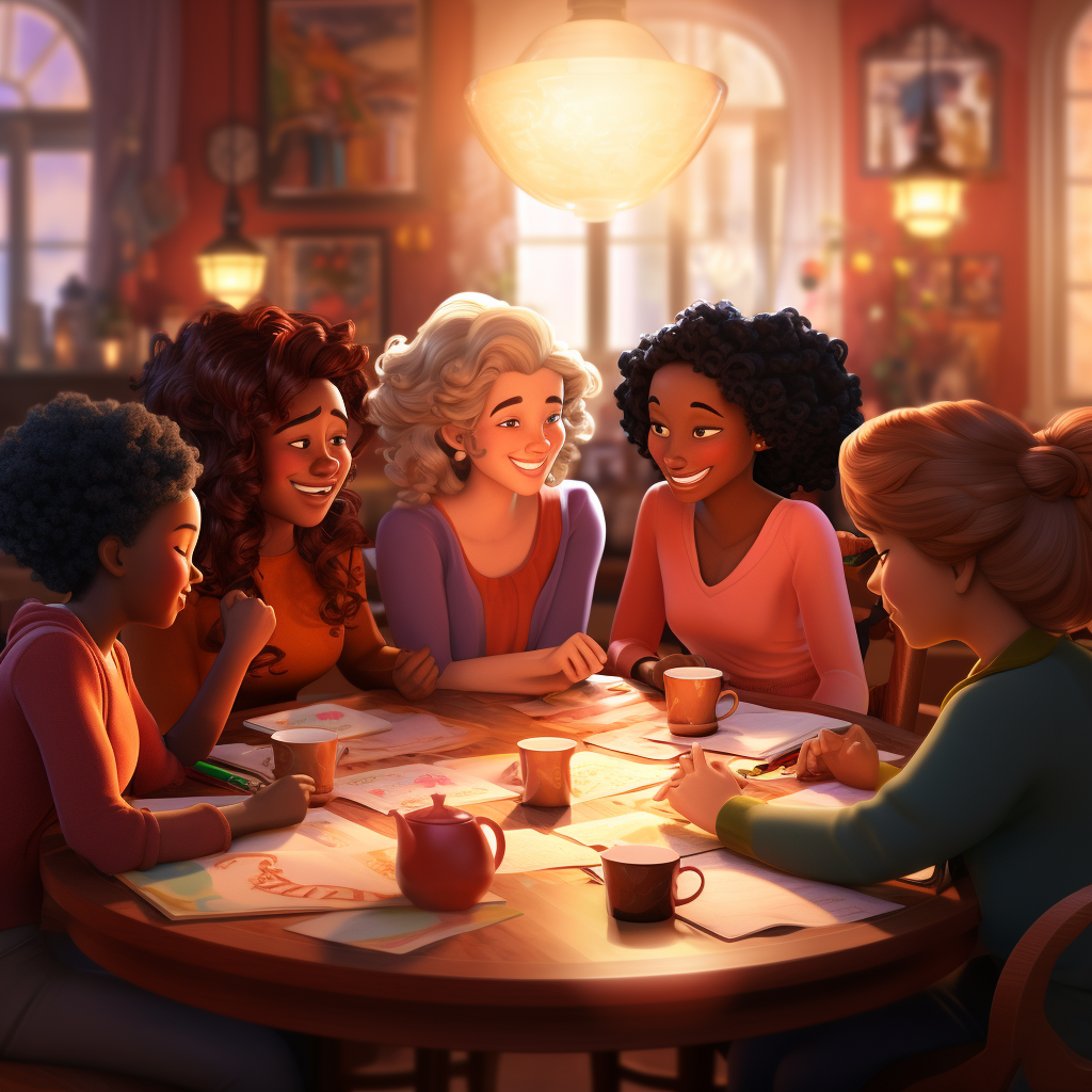 Group of women chatting at a table