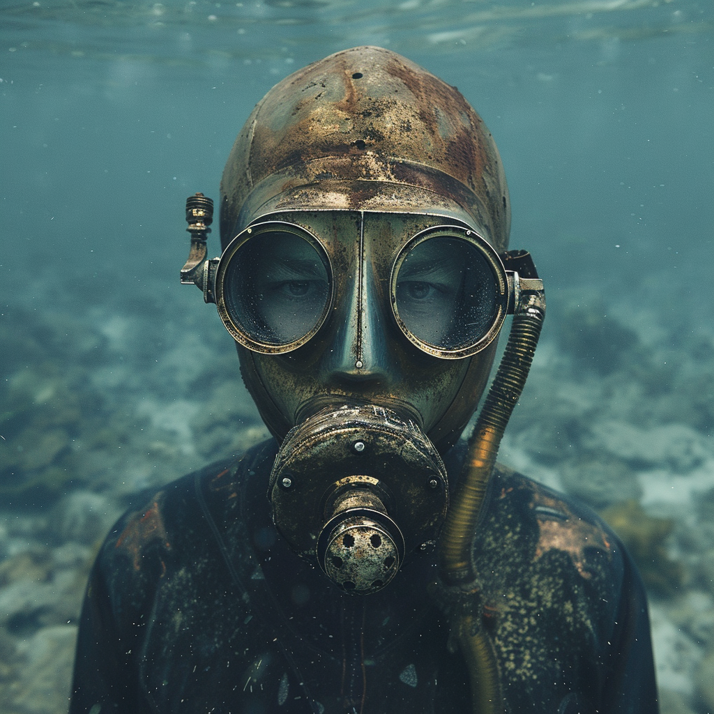 Diving mask underwater photo