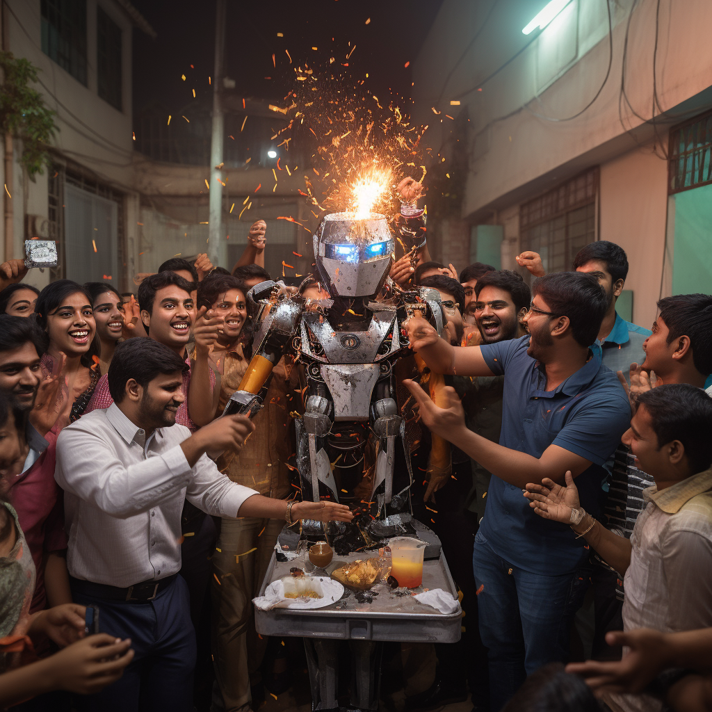 Diwali Celebration with Engineering Students and Robots