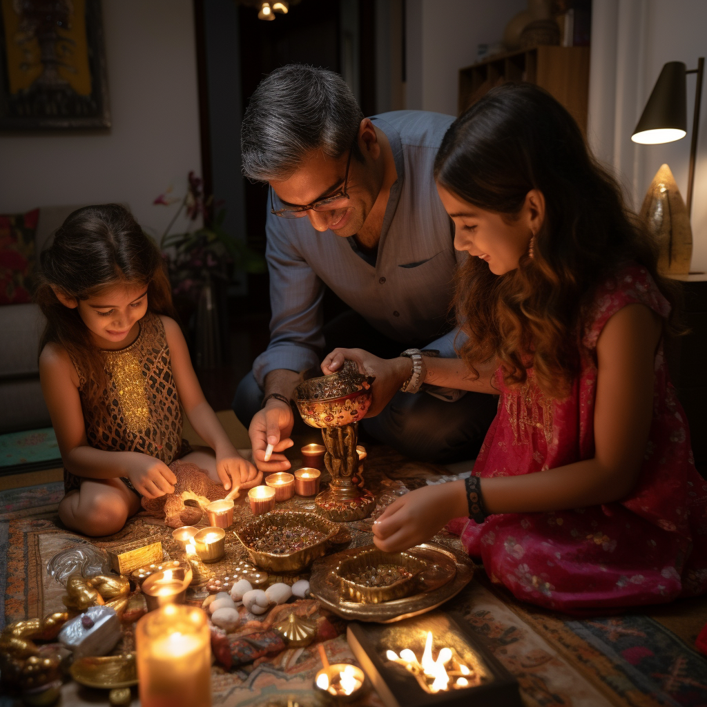 Diwali Puja with Indian Family