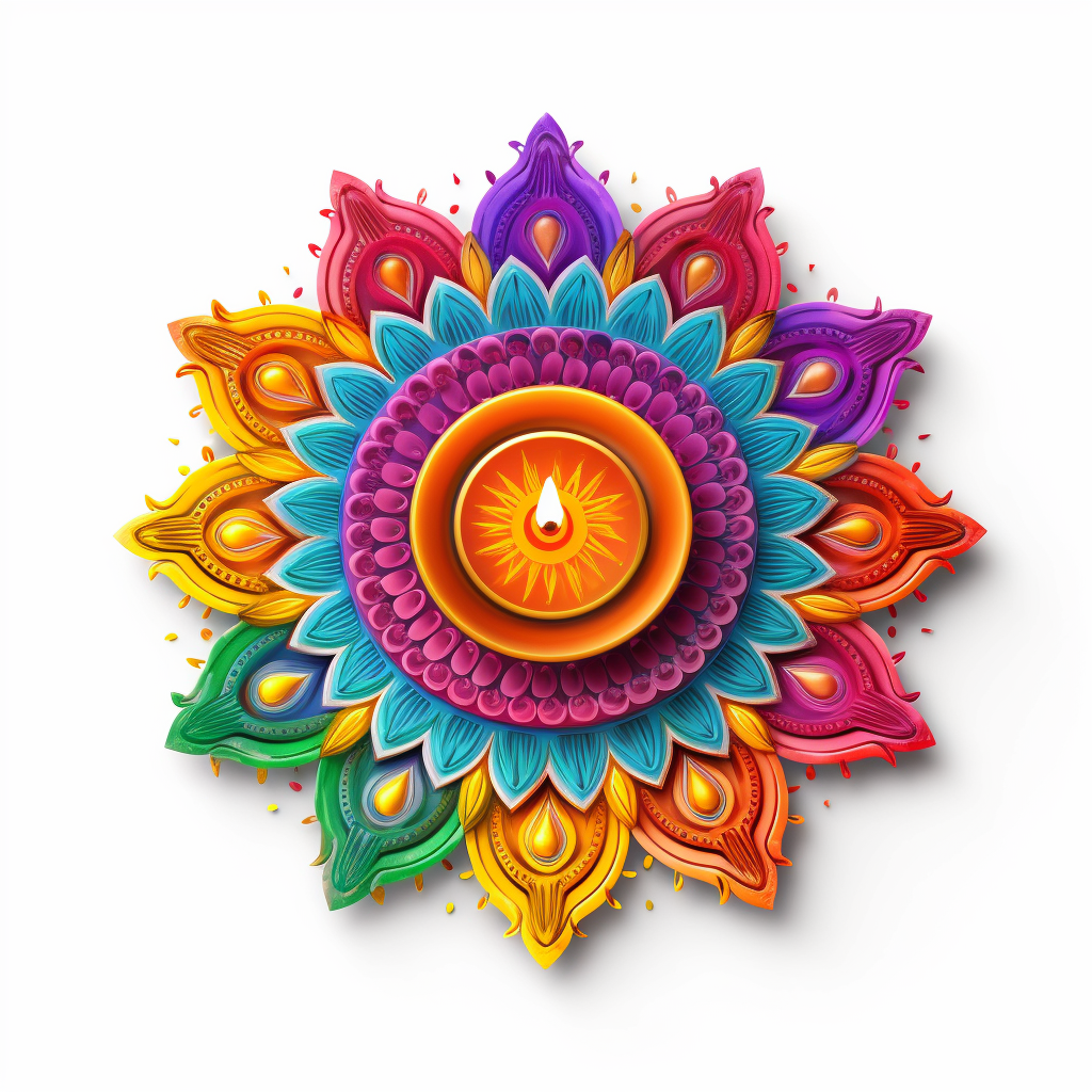 Colorful Diwali Rangoli Chakra Design Image