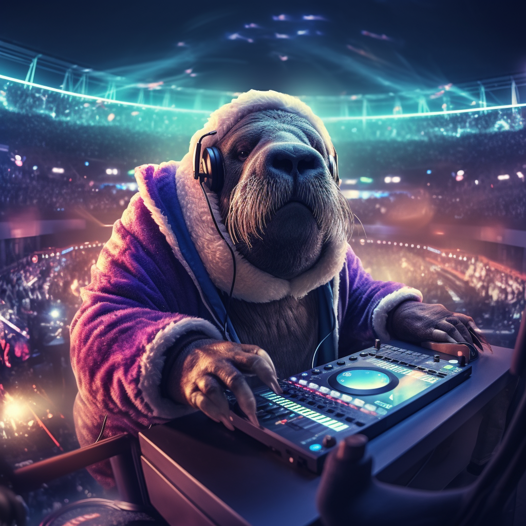 DJ Walrus playing music at EDM concert