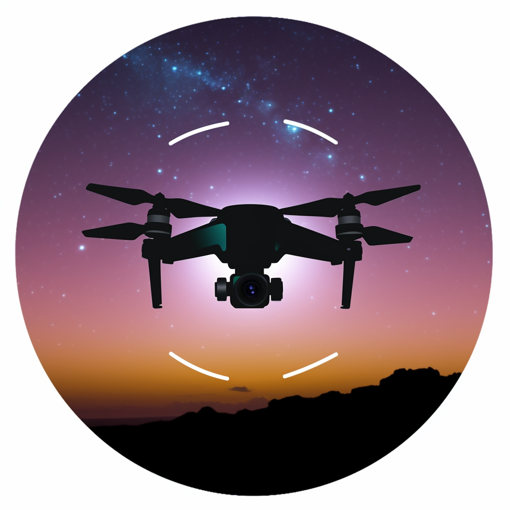 DJI Avata Logo with Sky, Stars, Moon and Glow