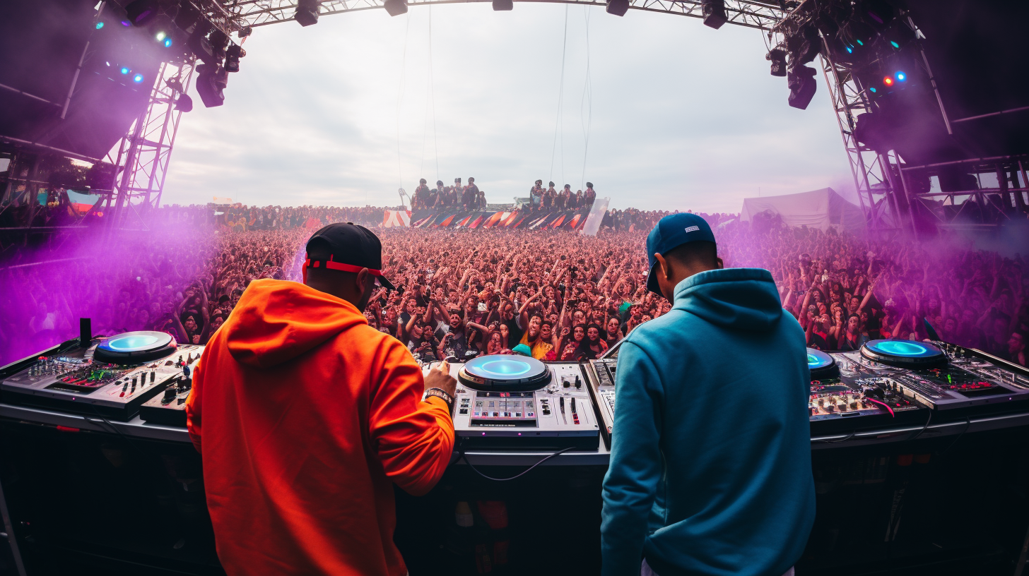 DJs performing on big stage