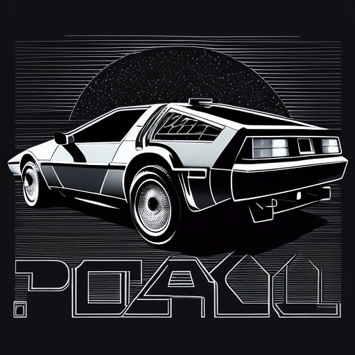 DMC DeLorean 1981-1982 Side View Drawing