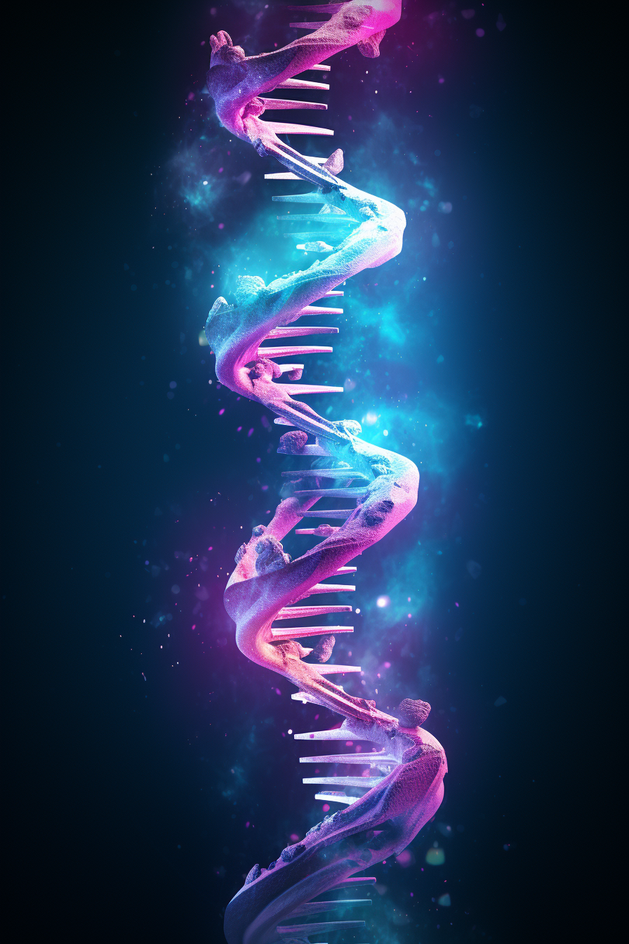 Detailed DNA Base Pairs in Double Helix