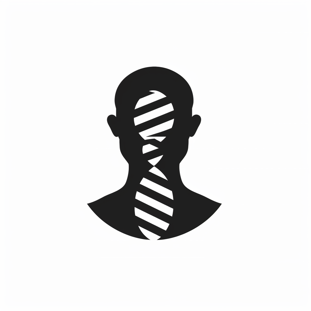 Black DNA Icon on White Background