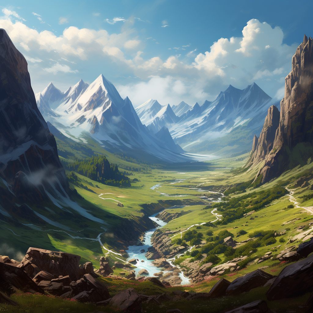 D&D mountain pass scenery