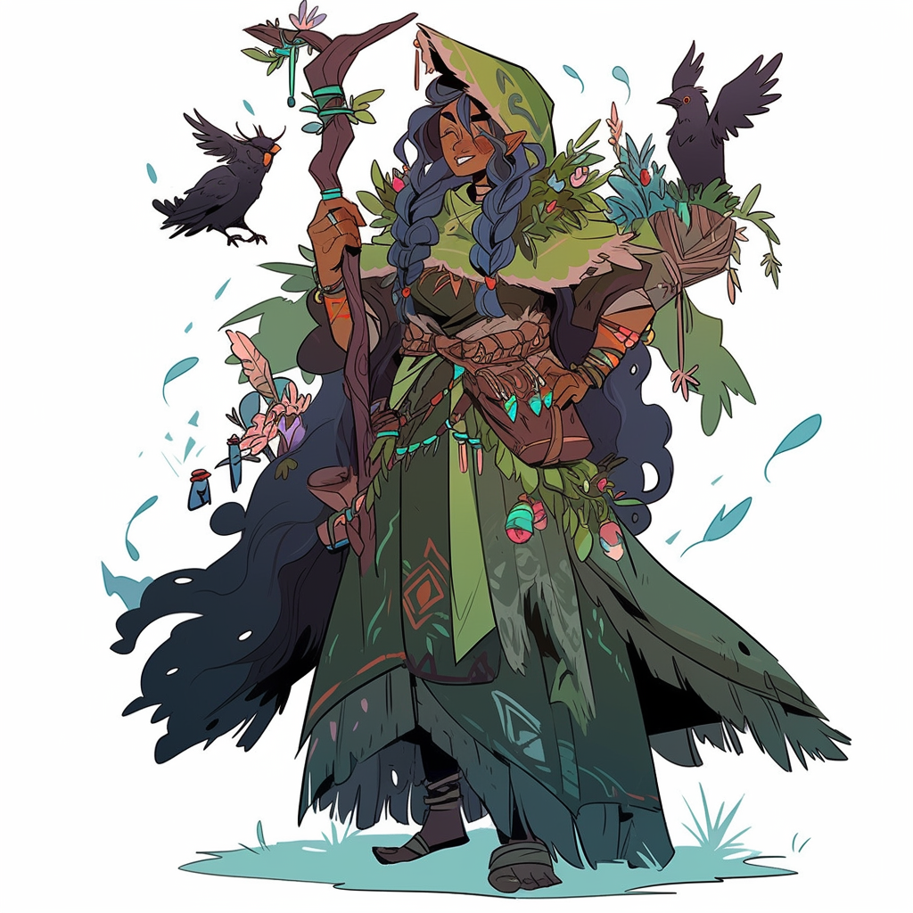 Druid Adventurer Angle Behind Character