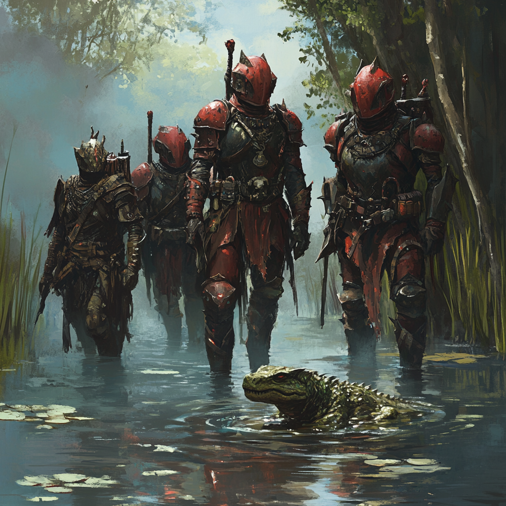 Red Skinned Humanoid in Swamp